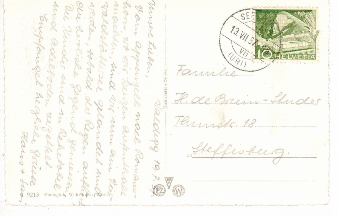 Cartoline postali: Seelisberg - Blick gegen Brunnen – Usato da Wolhusen venduto da Curver9 1