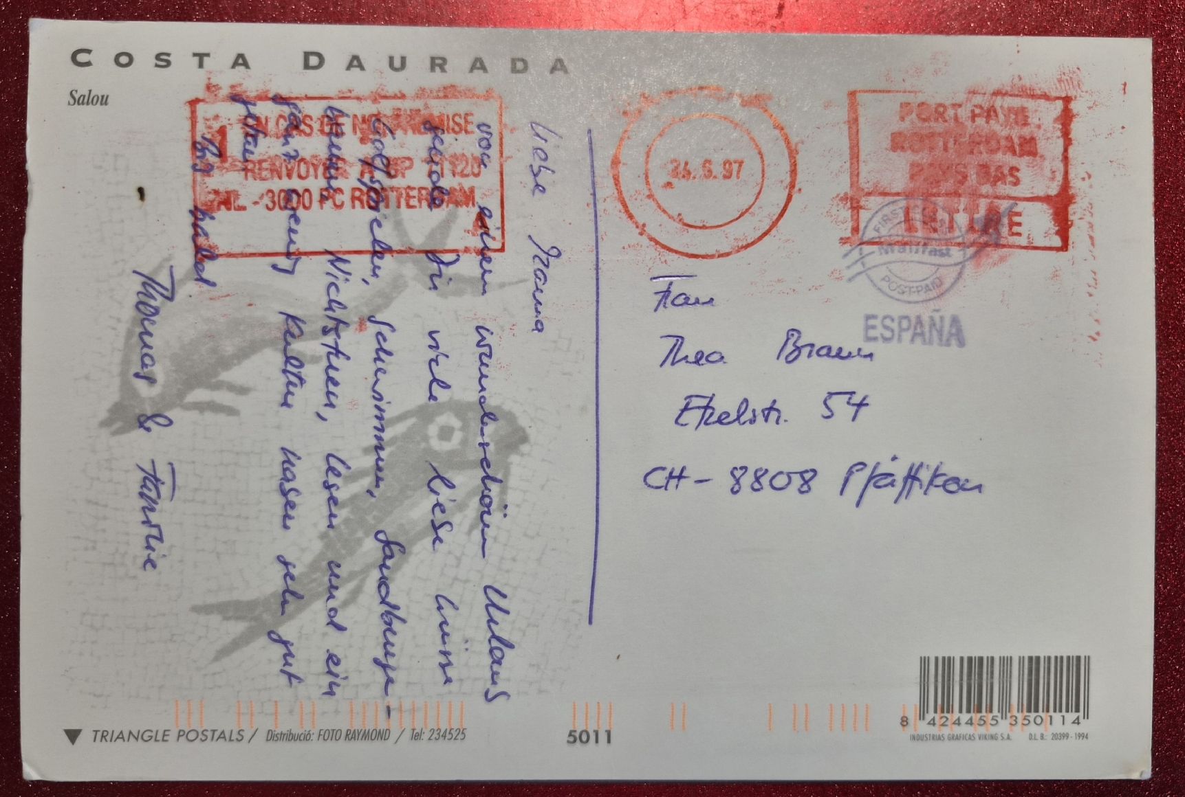 Cartes postales: Costa Daurada Salou Spanien 1997 – D'occasion à Melchnau par Arthurius 1
