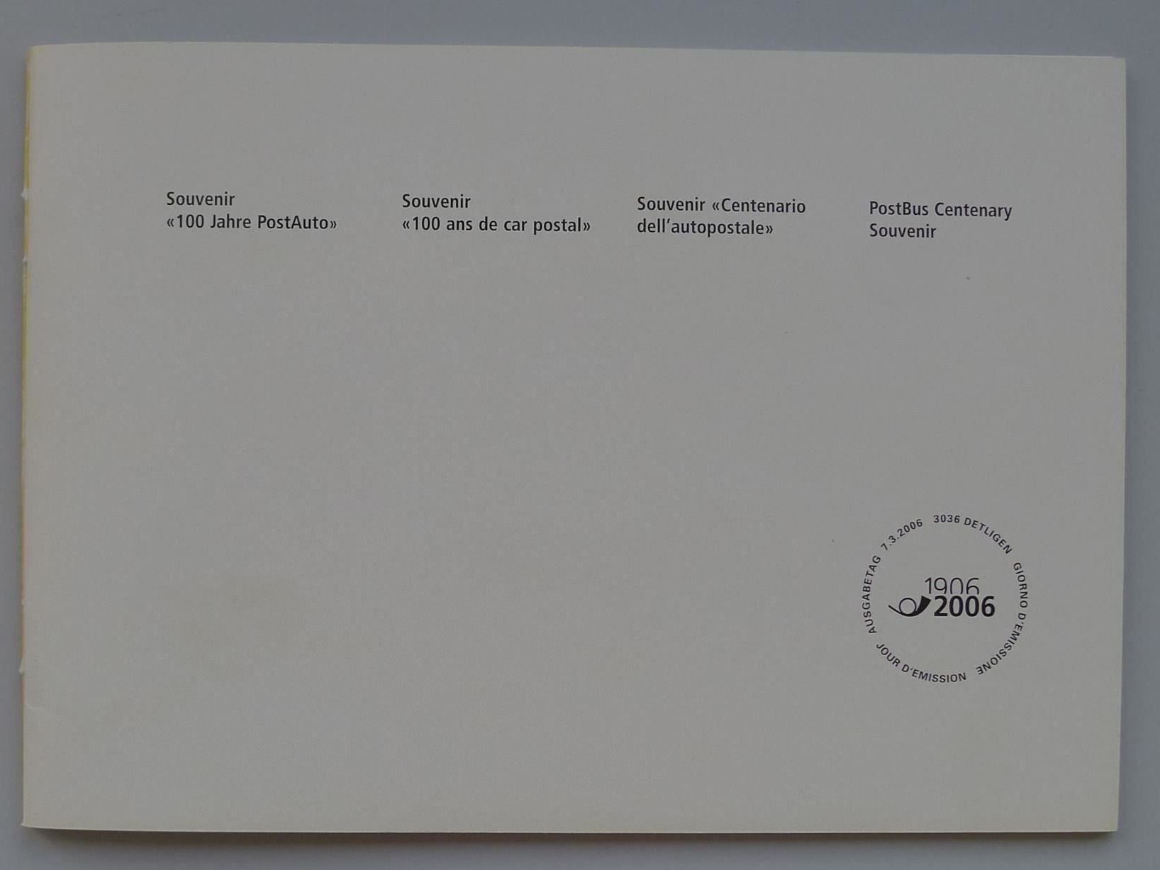 Tutti i francobolli: 2006: HEFT mit Postauto: Viererblöcken postfrisch **. – Usato da Sursee venduto da Luzernerraute