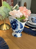 Elegante Vintage Porzellanvase Blau-Weiß