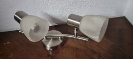 Edle Deckenlampe, gebürsteter Stahl, 2 flammig, modern 💡