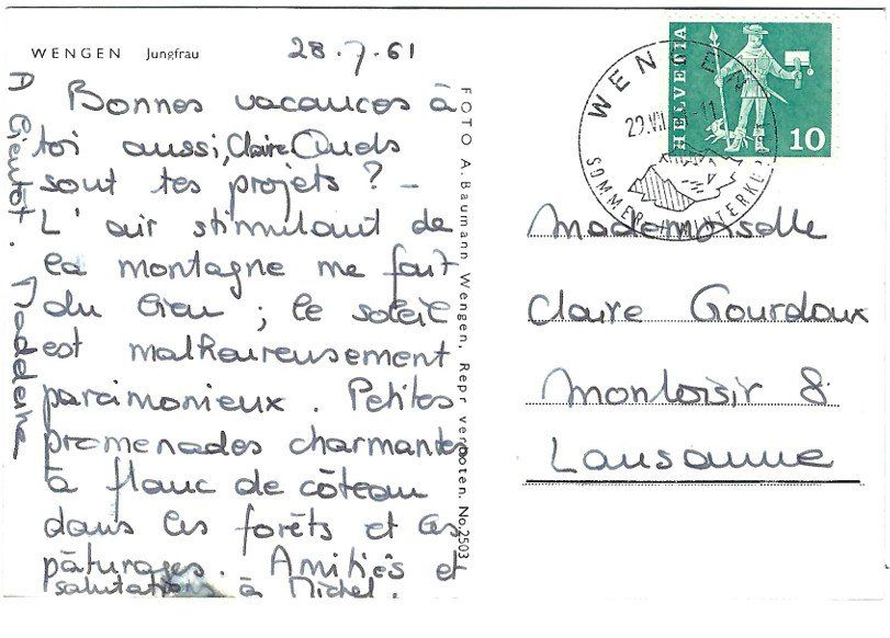 Cartoline postali: AK Jungfrau - Wengen - Stempel 29.7.61 – Usato da Rheinfelden venduto da wil_m7gh 1