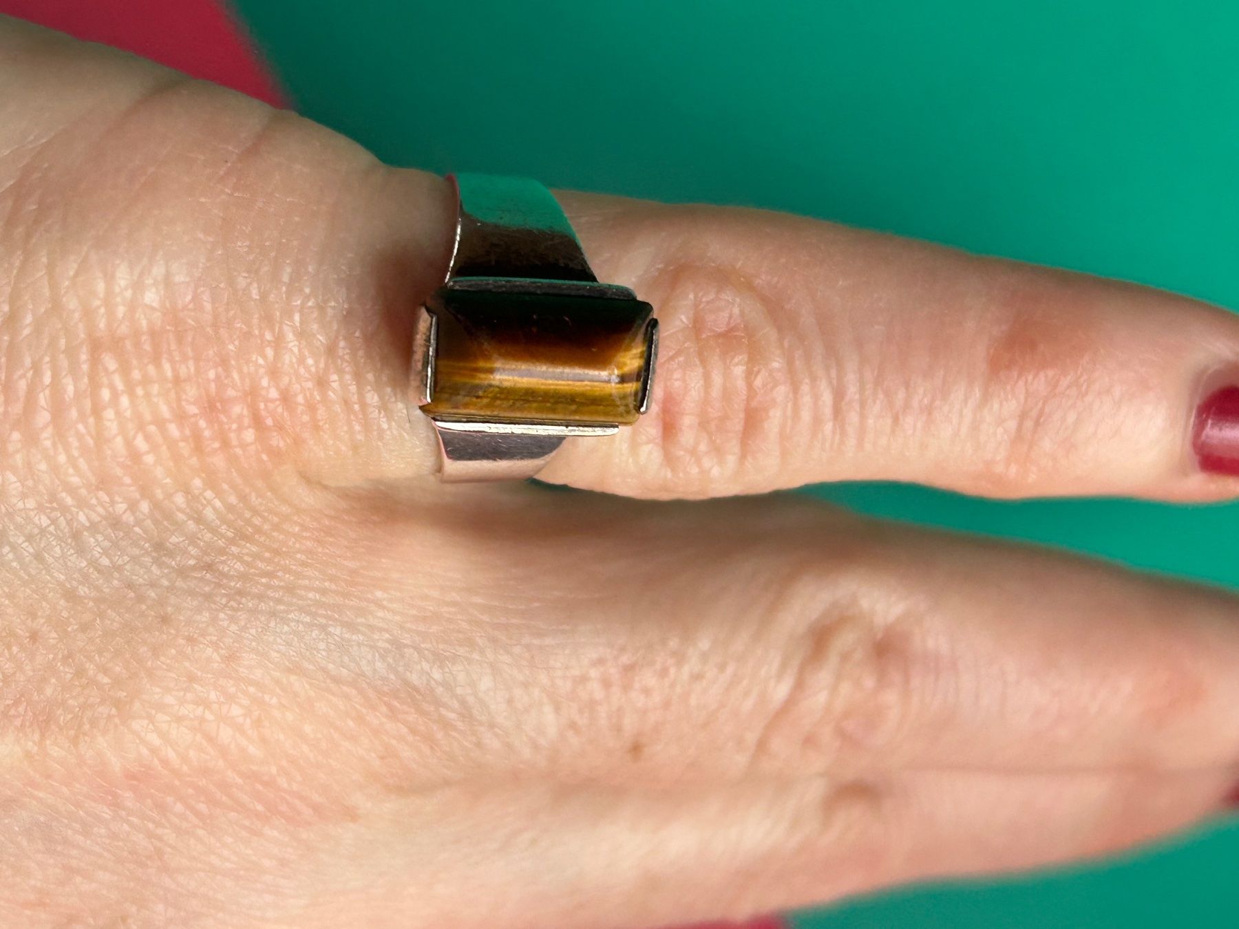 Anelli: Silberring retro Tigerauge (51) – Usato da Laufen venduto da Bellebellezza 3