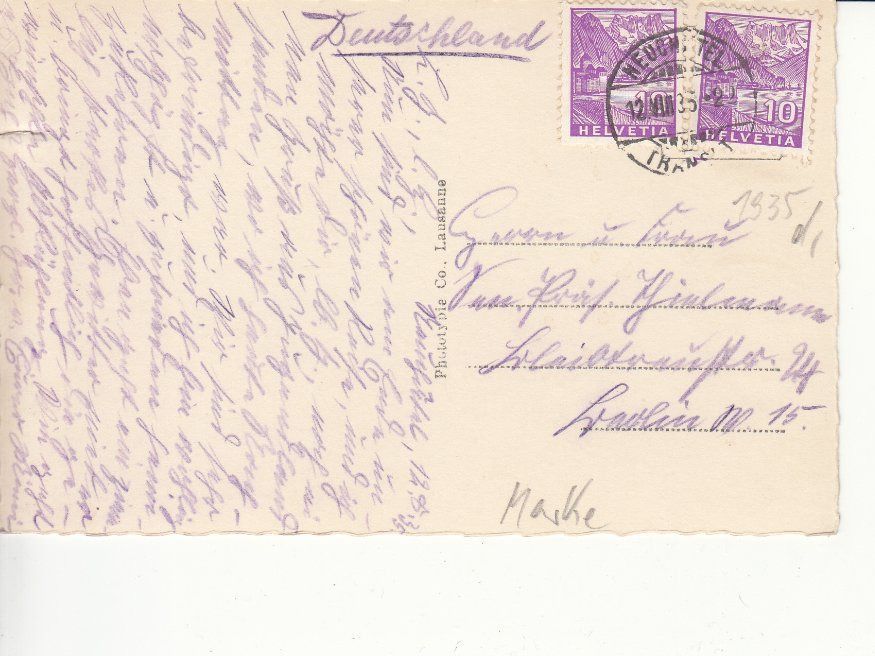 Cartoline postali: Colombier 1935 – Usato da Bürglen TG venduto da StampGraf 1