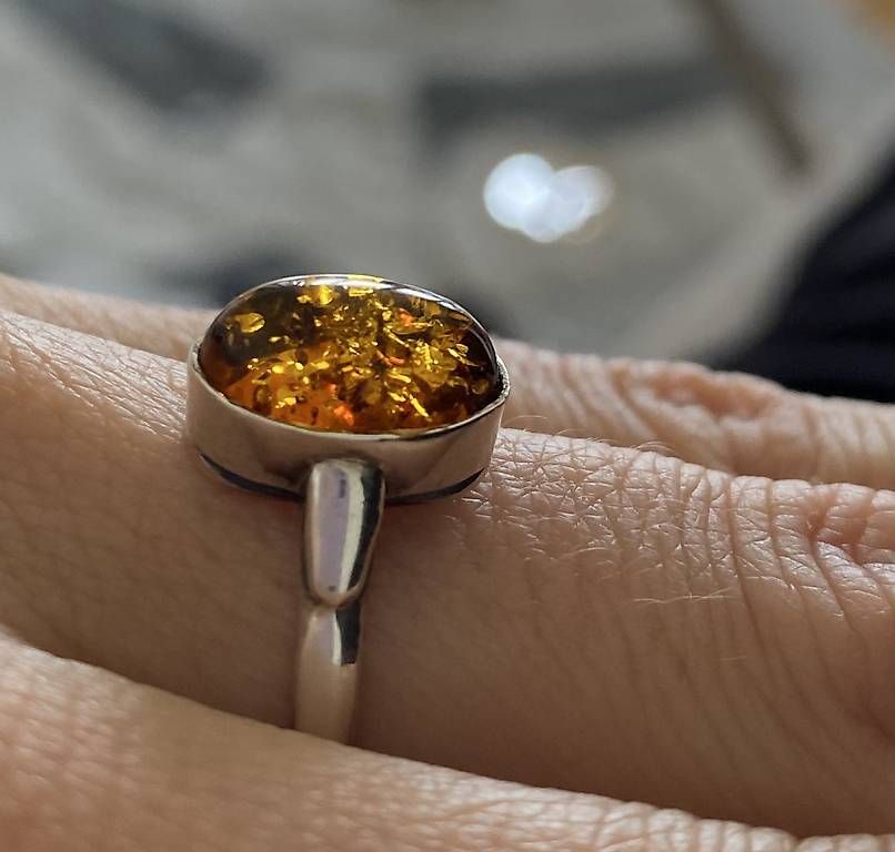 Ringe: Silberring 925 mit echtem Bernstein  Gr.56/57 – Gebraucht aus Zürich von emw_cpq8