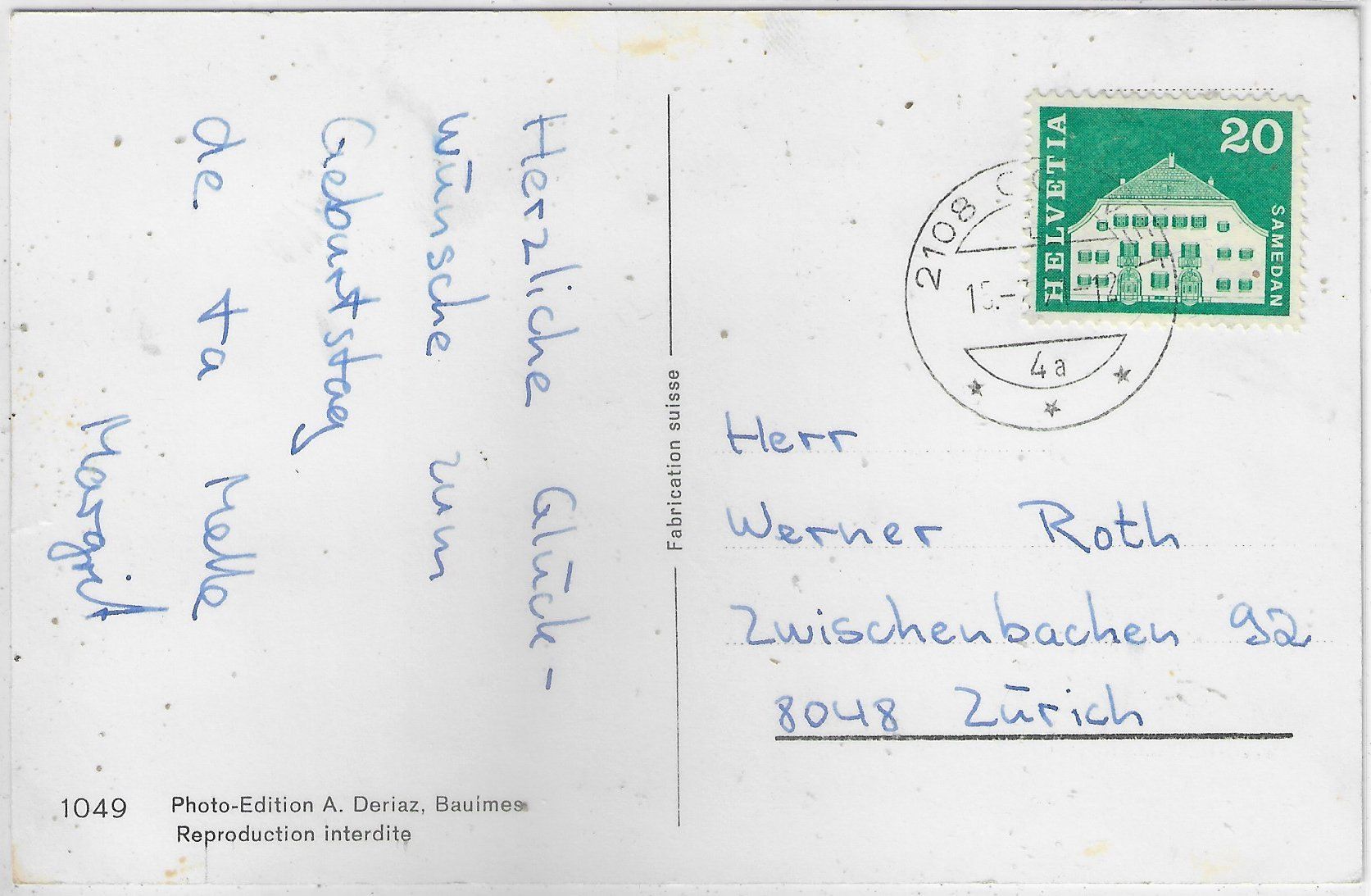 Cartoline postali: Couvet - L'Hopital – Usato da Ettingen venduto da Kartenplanet 1