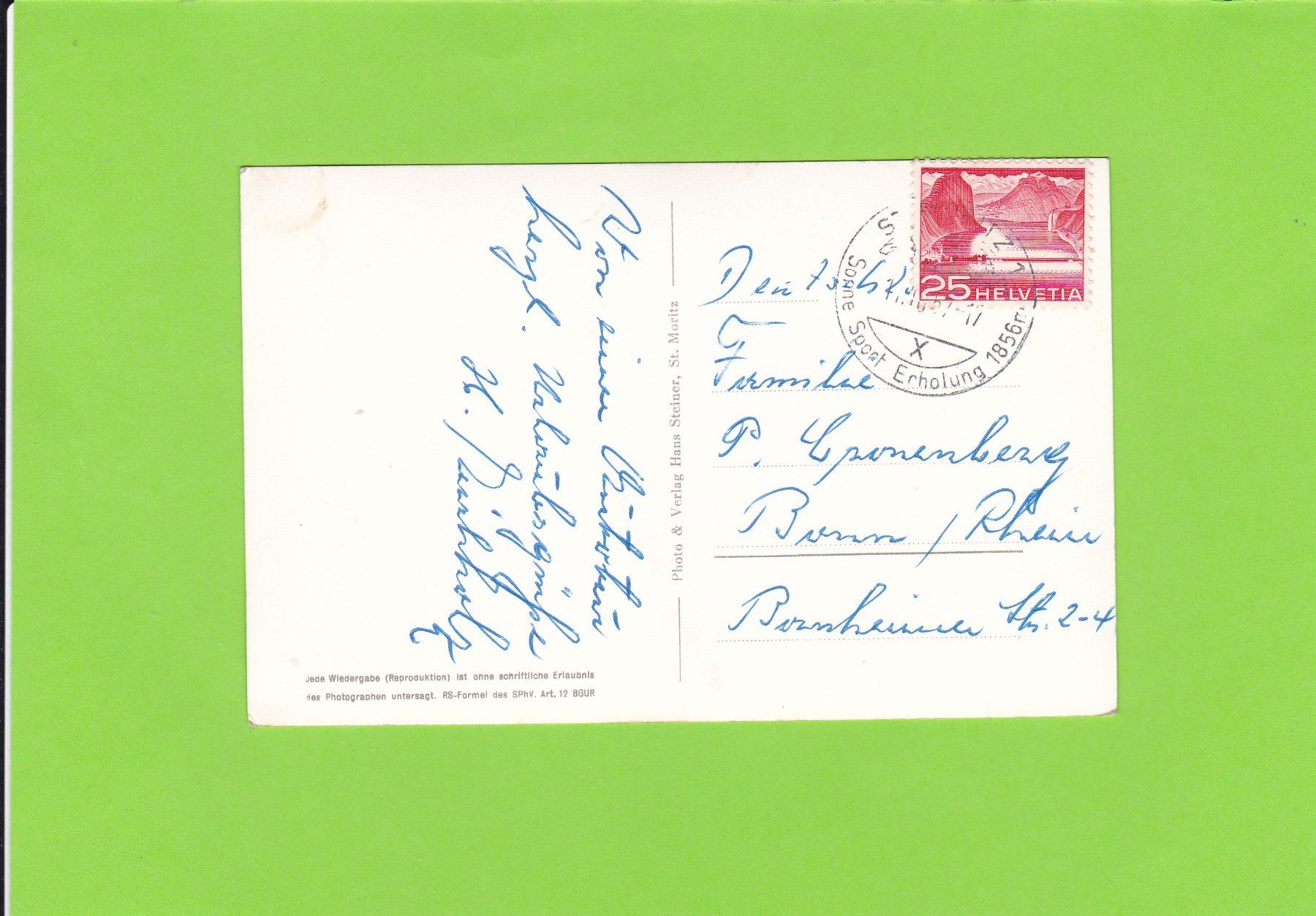 Cartoline postali: St. Moritz – Usato da St. Peterzell venduto da neckertal 1