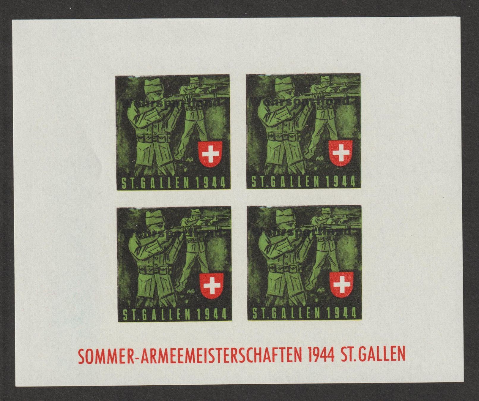 Tutti i francobolli: Armeemeisterschaften Nr. 64/6 ** – Usato da Siebnen venduto da Fstaehli