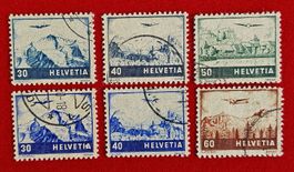 FLUGPOST SCHWEIZ JUNGFRAU VALAIS 27 - 30 43 44 1941 1948 GES