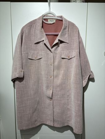 Bluse Damen kurzarm rosa Grösse 52 guter Zustand
