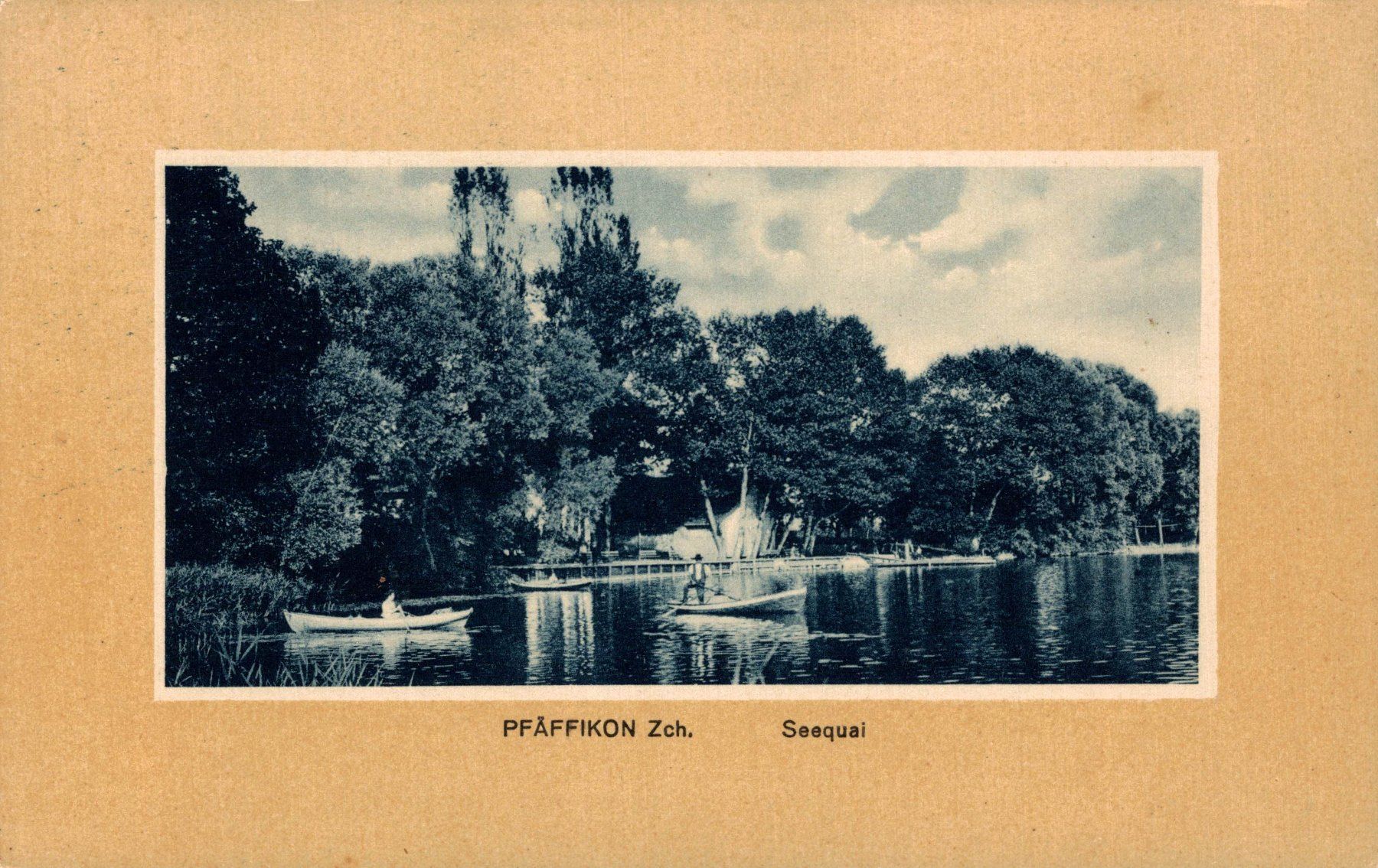 Cartoline postali: Pfäffikon Zch. Seequai mit Ruderbooten – Usato da Bronschhofen venduto da Astore