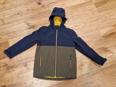 Softshelljacke, Grösse 128, dunkelblau/grün 