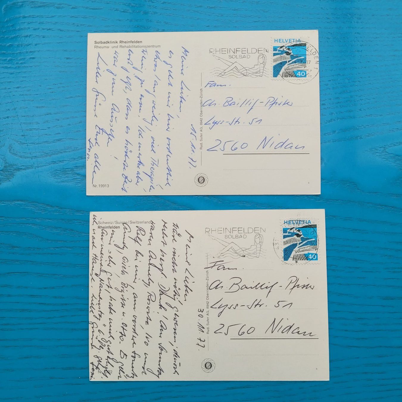 Cartoline postali: Rheinfelden / Solbadklinik 1977 – Usato da SCHÜBELBACH venduto da CoKaHa 1