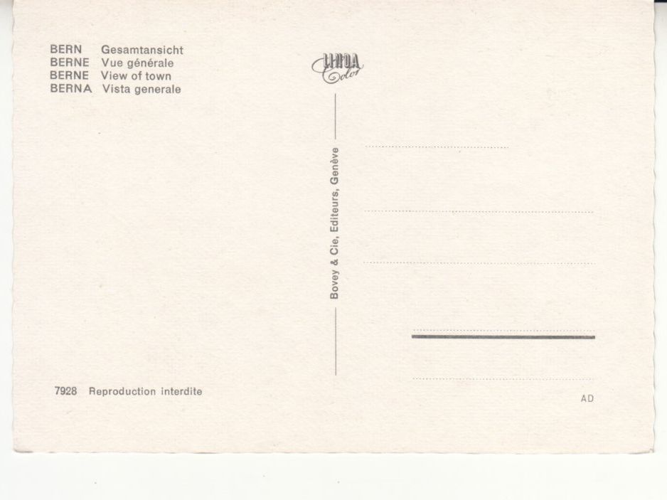 Ansichtskarten: Bern ca. 1970 – Gebraucht aus Bürglen TG von StampGraf 1