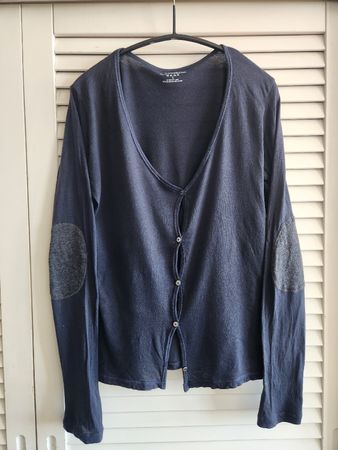 Majestic Paris cardigan bleu coton/cachemire 