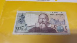 Italienische 2000 Lire Banknote - Galileo Galilei 1973
