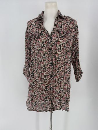 Bluse Gr. L von nina mit Blumenmuster 