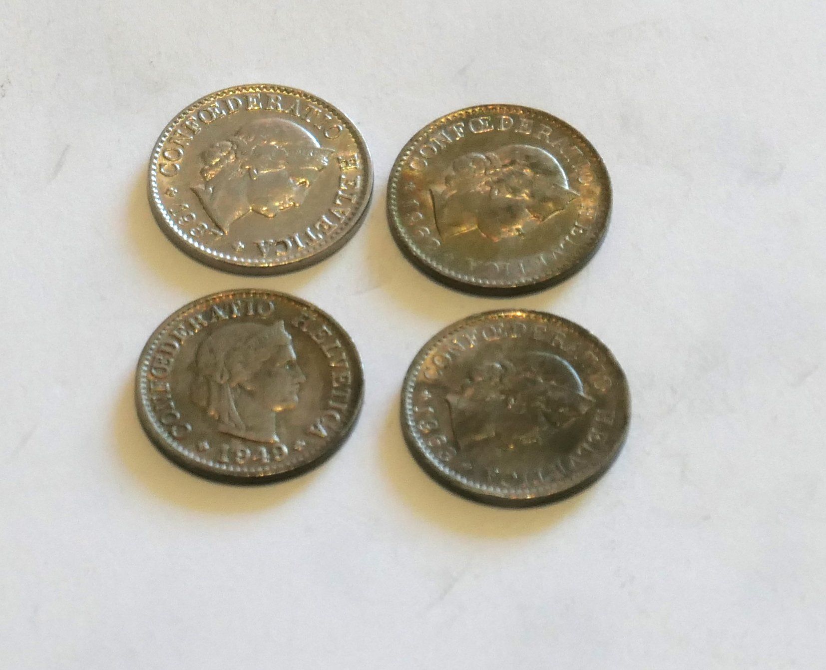 Alle Münzen: 4 piècesa de 5ct CHF de 1937 à 1963 – Gebraucht aus Carouge GE von bemol_007 1