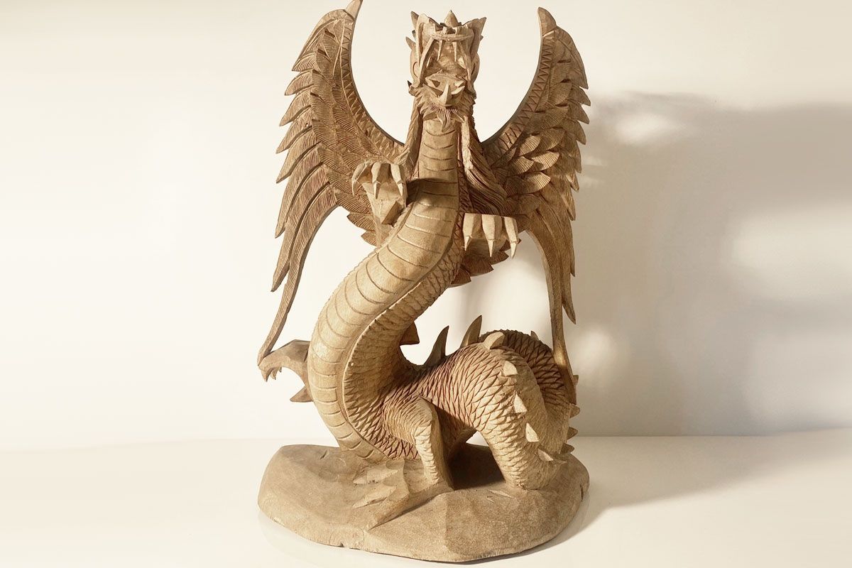 Skulpturen & Statuen: Handgeschnitzer Holz Drache Bali 50 cm – Gebraucht aus Ballwil von ClassicGallery