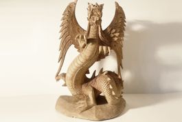 Handgeschnitzer Holz Drache Bali 50 cm