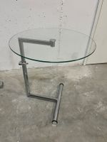 Vintage Beistelltisch Glas Metall verchromt