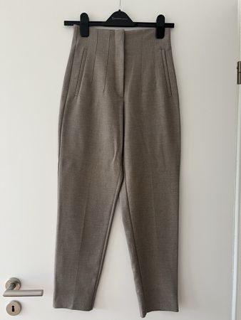 Zara Beige high-waisted trousers, size XS