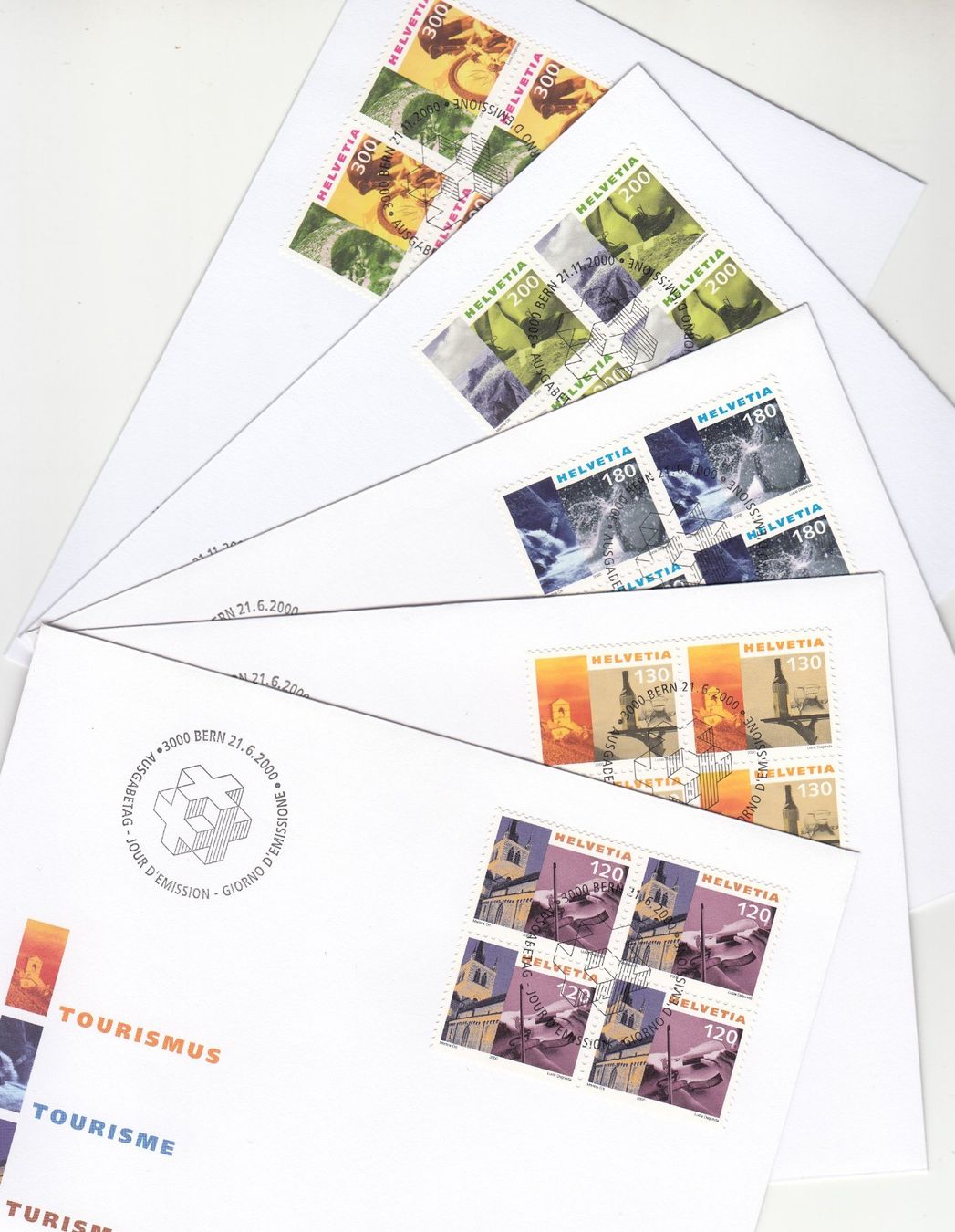 Alle Briefmarken: SBK 1000 - 1004 im 4er-Block FDC – Gebraucht aus Bürglen TG von StampGraf