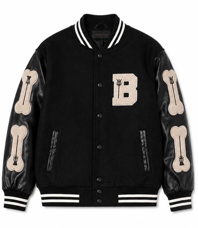 Bomber Jacke schwarz Knochenmotiv neuwertig