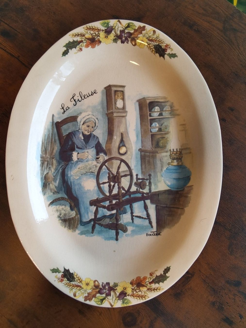 Piatti: Vintage grosser Wandteller "La Fileuse" – Usato da Reinach BL venduto da Coin-Vintage