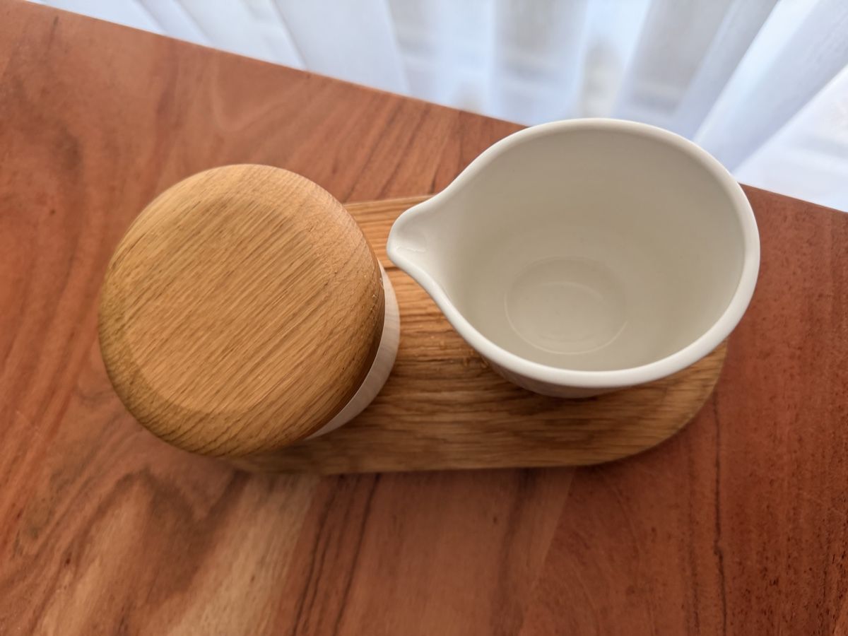 Set di piatti: Tchibo Design Set Holz & Keramik – Tablett, Kännchen & Dose – Nuovo (secondo la descrizione) da Buchs AG venduto da GresaaB 5