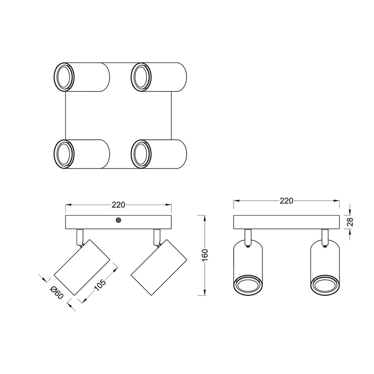 Lampadari & plafoniere: Deckenleuchte, 4 Strahler, 22 cm x 22 cm – Nuovo (secondo la descrizione) da Kreuzlingen venduto da Smart-Light 4