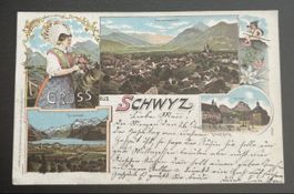 Gruss aus Schwyz Litho 
