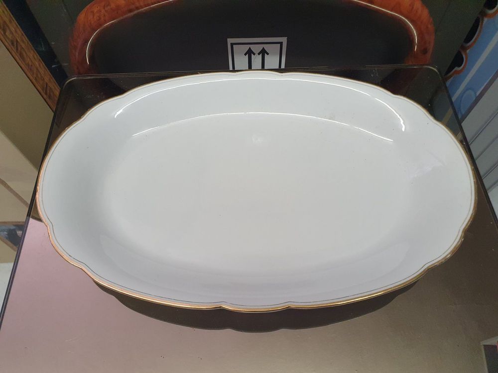 Vilde Piatto grande piatto da portata in vetro oro 32,5 cm
