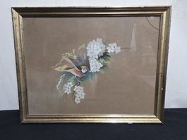 Schönes Vogel Aquarell, gerahmtes Bild für Ihr Zuhause!