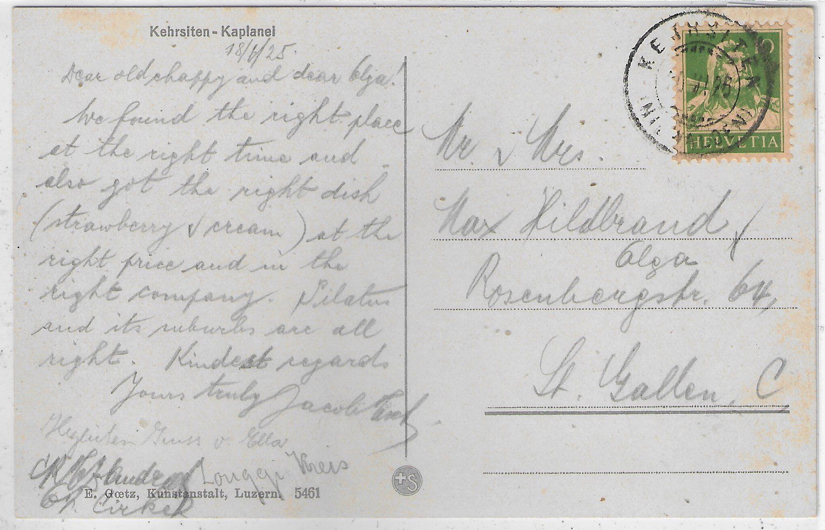 Cartoline postali: Kehrsiten - Kaplanei - Litho – Usato da Ettingen venduto da Kartenplanet 1