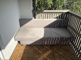Balkonsofa mit Bettfunktion grau 200x85 cm guter Zustand