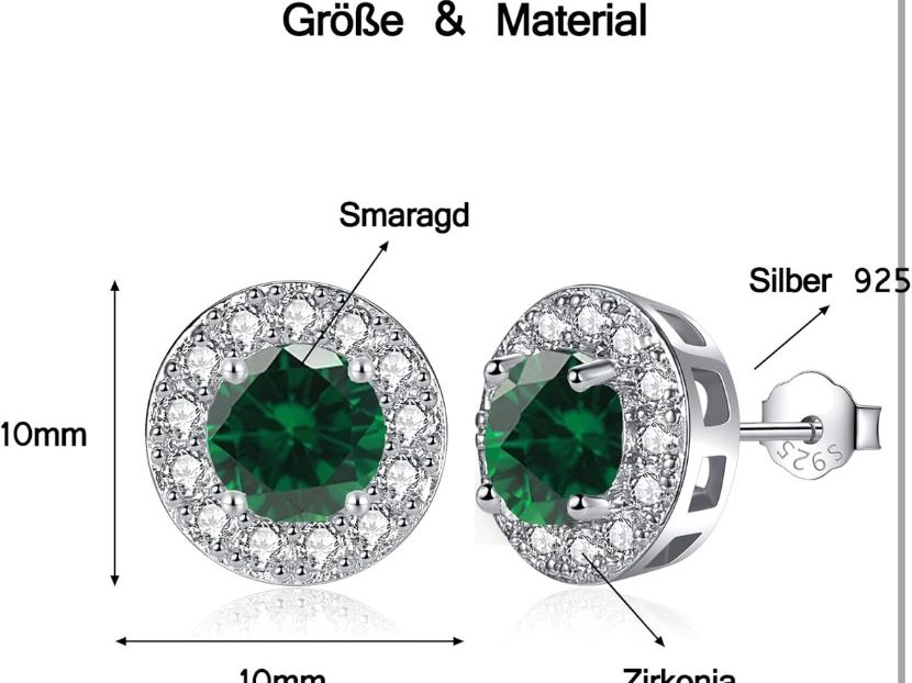 Sonstiger Schmuck: Set Sterling Silver 925 LadyDi ring & earrings Green – Neu und originalverpackt aus Frauenfeld von Vanityroom 2
