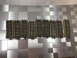 MÄRKLIN H0 GEBOGENE  GLEISSTÜCKE 9X  5101