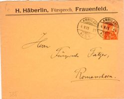 Briefganzsache - Ambulant Frauenfeld 1909