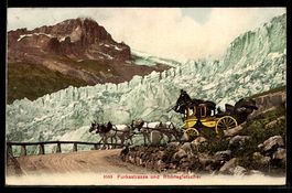 Furkastrasse und Rhonegletscher, Postkut