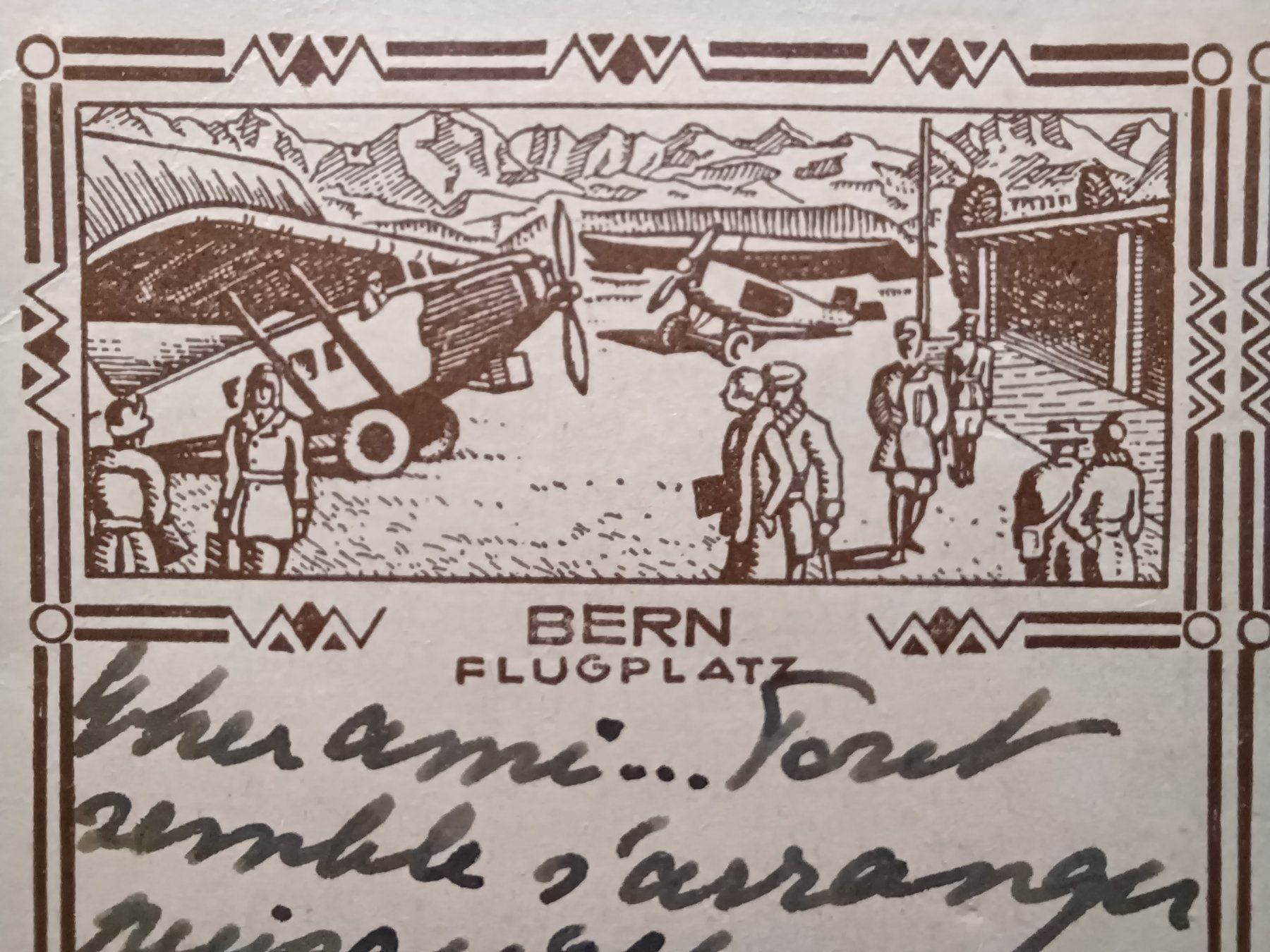 Tutti i francobolli: Bern Flugplatz, alte Bildpostkarte, Selten, 1930 – Usato da Aarau Rohr venduto da mgvw 1