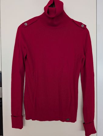 Mango Rollkragenpullover, Rot, Grösse M (mit L angeschrieben