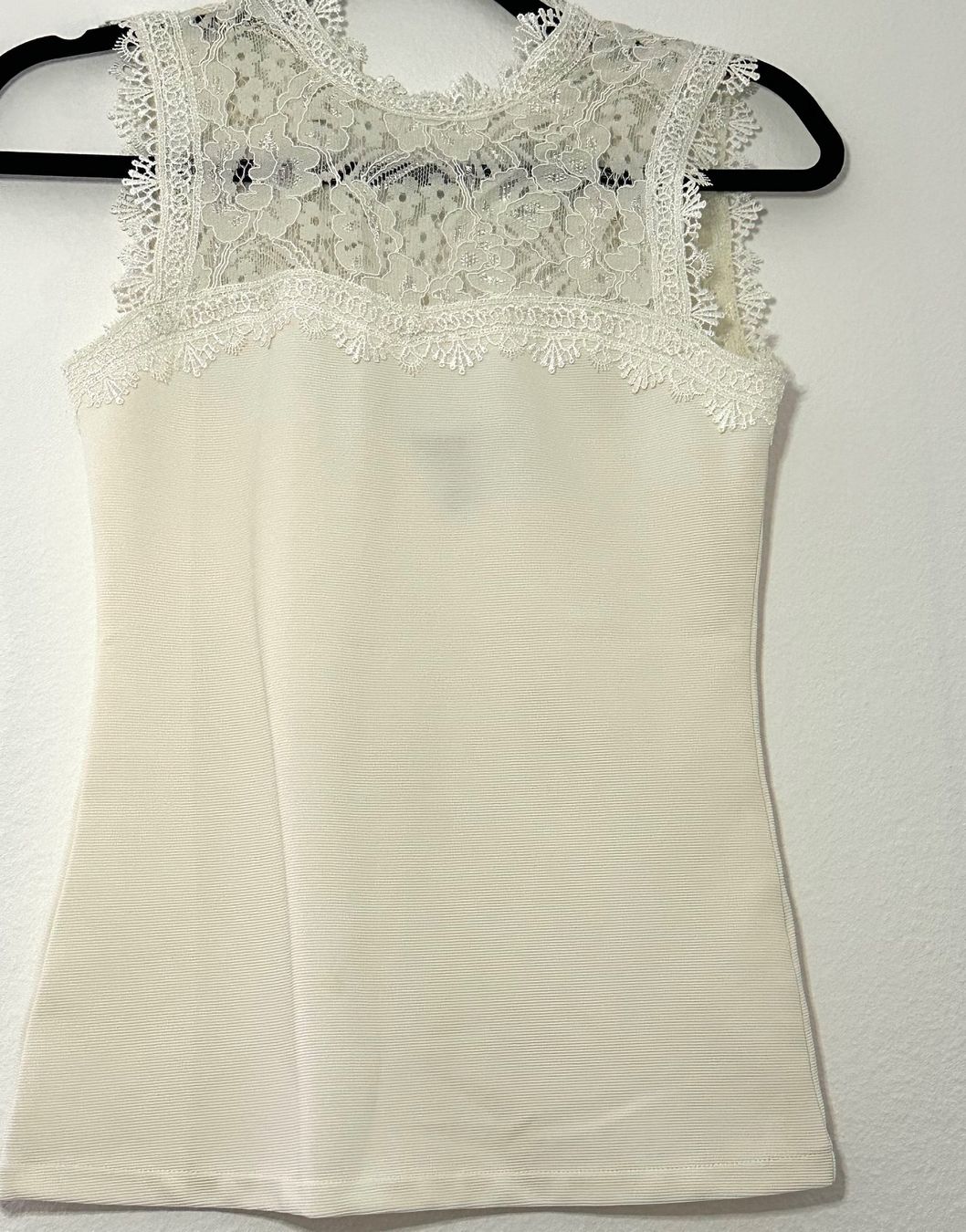 H&M Top: elegantes Spitzentop, creme, Grösse XS – Usato da Lustmühle venduto da sar_7xmy