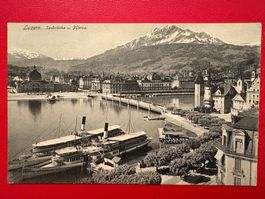 Luzern / Seebrücke u. Pilatus
