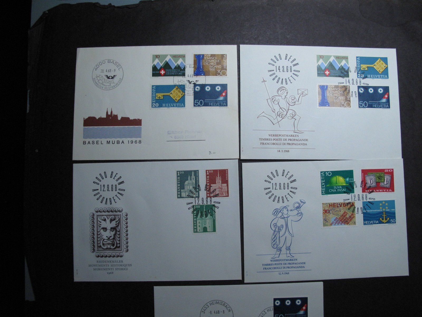 Tutti i francobolli: Schweiz FDC 1968 – Usato da Wil SG venduto da fva01 1