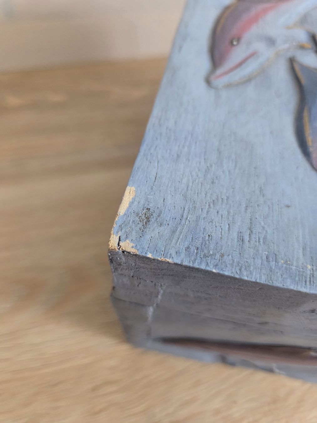 Truhen: Holzschatulle Delfine Motiv blau – Gebraucht aus Heiden von A1inaH 4