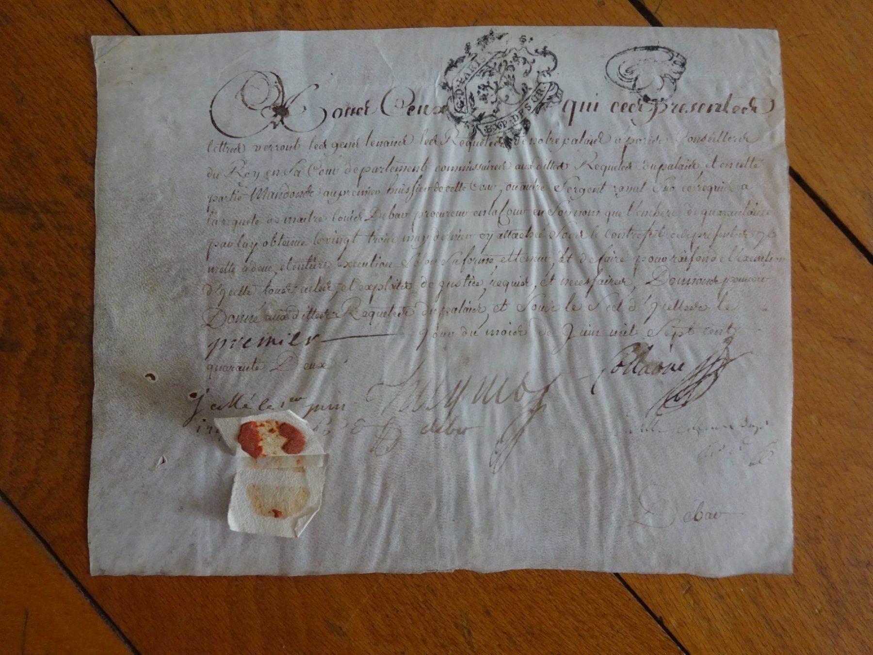 Bücher: Handzettel Pergament 1742 – Gebraucht aus Esslingen von eintagammeer 1