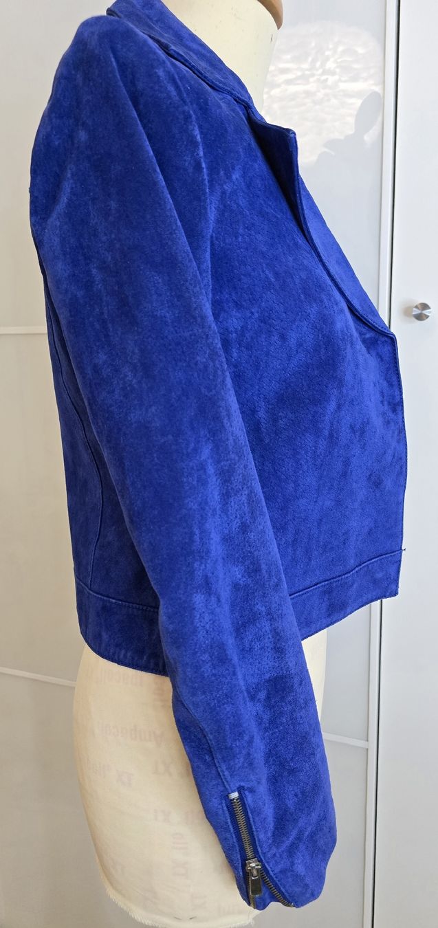 Mango Jacken: Veste NEUVE en daim bleue électrique Mango, taille S – Neu (gemäss Beschreibung) aus Genève von Saleena 3