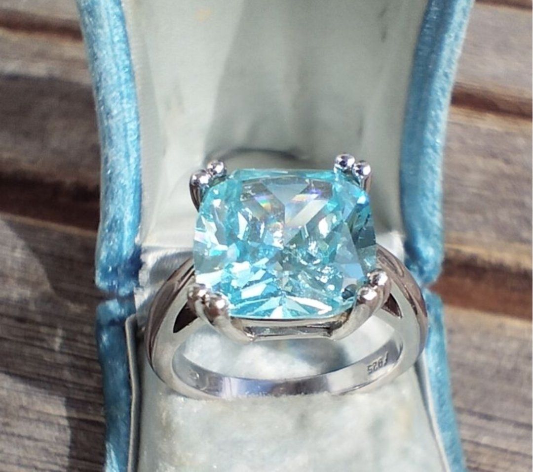 Anelli: Blauer Zirkonia Ring 925 Solid Sterling Silber – Nuovo (secondo la descrizione) da Schwyz venduto da els_7cys 2