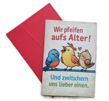 Geburtstagskarte VÖGEL,  mit Umschlag  (neu, OVP)